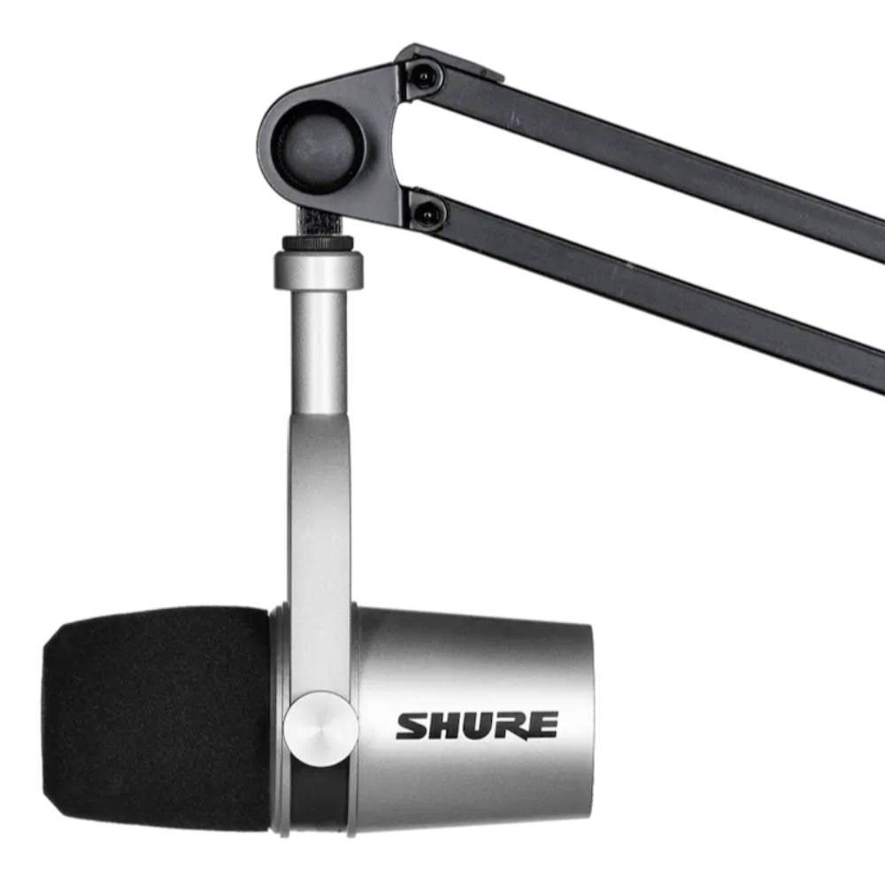 Shure MV7-S Silver Podcast USB and XLR Microphone – Twin Town Guitars Shure MV7-S Silver Podcast USB and XLR Microphone – Twin Town Guitars