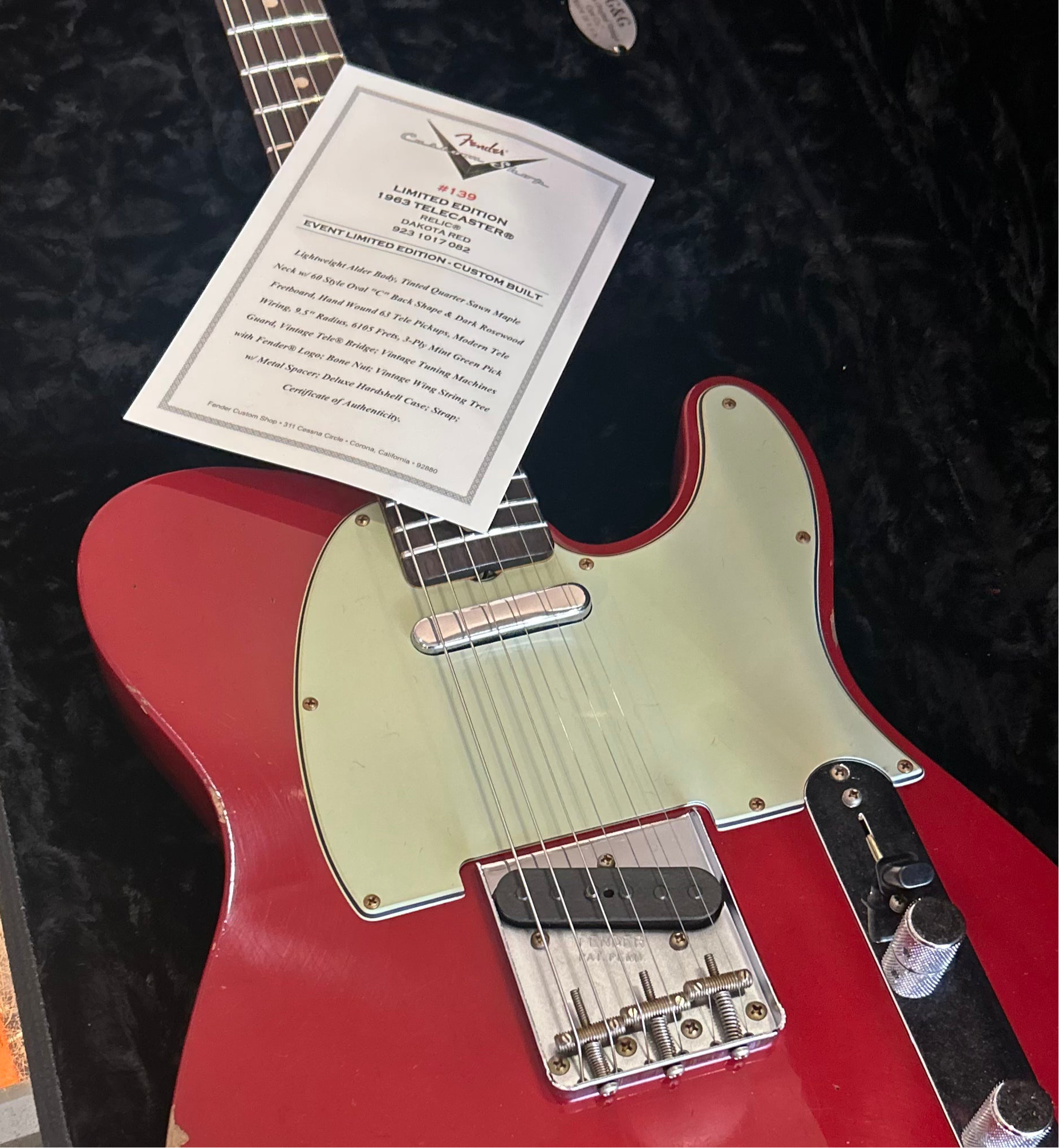 Fender Custom Shop 1963 Telecaster Relic (October 2025) Dakota Red Fender Custom Shop 1963 Telecaster Relic (October 2025) Dakota Red