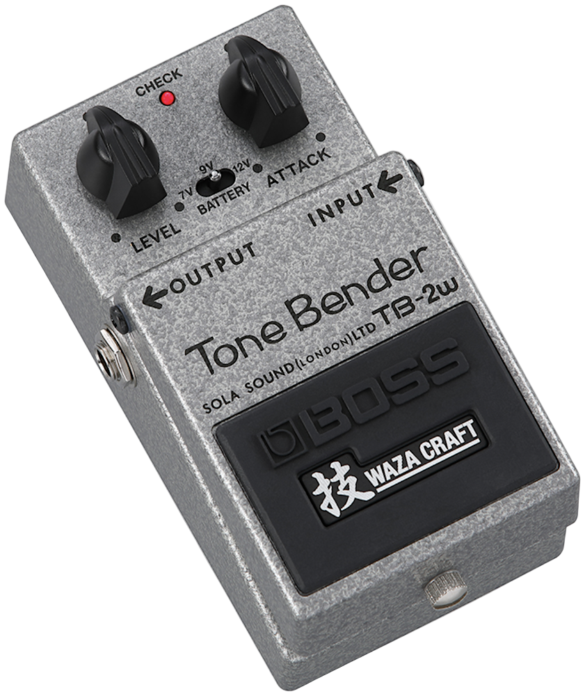 Boss Tone Bender guitar effects pedal on a white background