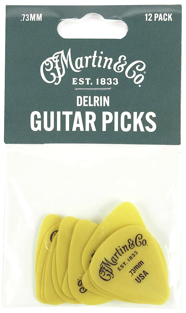 C.F. Martin Guitars 351 Yellow 73mm Delrin Guitar Picks - 12 Pack