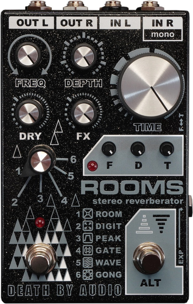 stereo delay reverb pedal Death By Audio Rooms Stereo Reverb Pedal