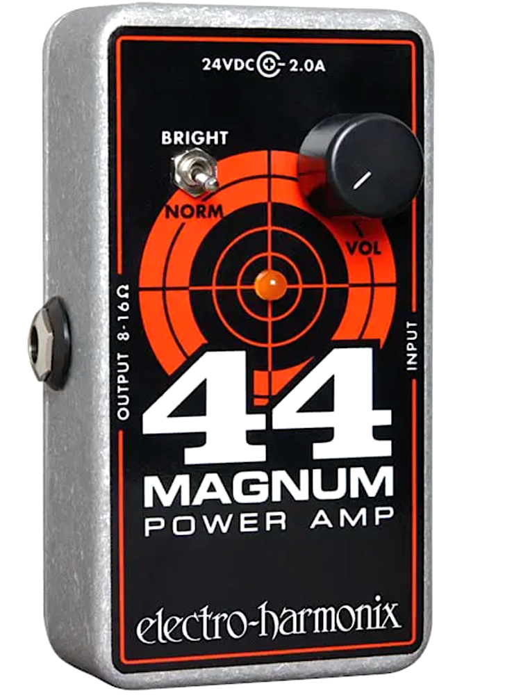Electro-Harmonix 44 Magnum Power Amp pedal with target design on a white background