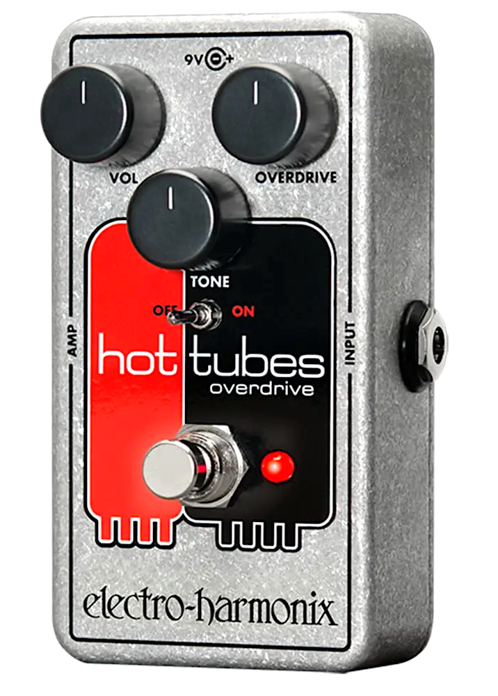 Electro-Harmonix Hot Tubes overdrive pedal on a white background