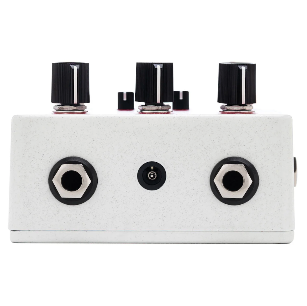 EarthQuaker Devices Astral Destiny Octave Reverb Effects Pedal at Twin Town Guitars in Minneapolis, Minnesota, Guitar effects pedal with red and white design on a white background