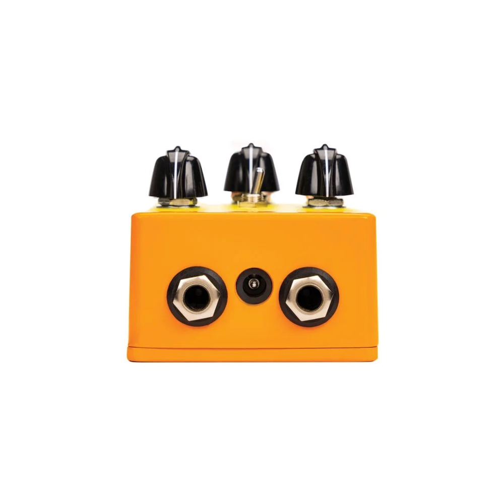 Orange guitar effects pedal with 'Special Cranker' branding on a white background, Earthquaker Devices Special Cranker Ge/Si Gritty Booster at Twin Town Guitars in Minneapolis Minnesota