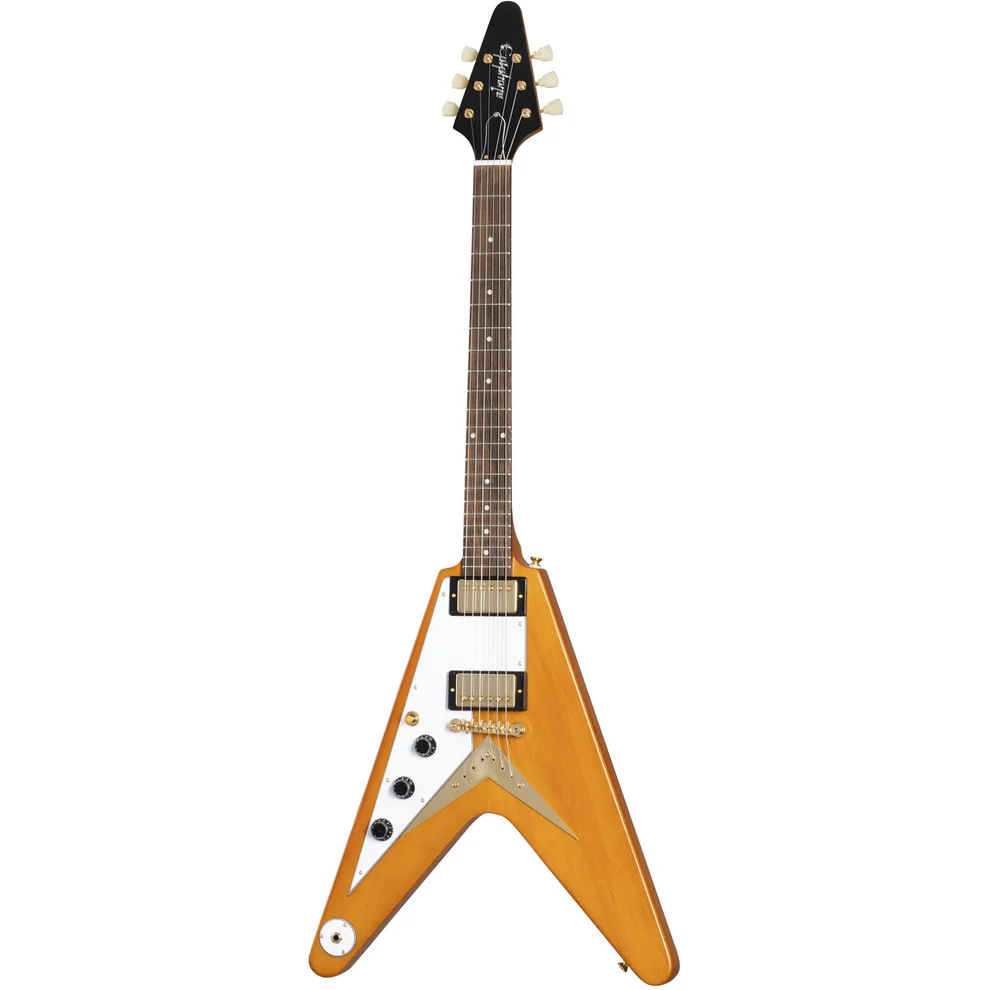 Epiphone Guitars Aged Natural Left Handed 1958 Korina Flying V Epiphone Guitars Aged Natural Left Handed 1958 Korina Flying V