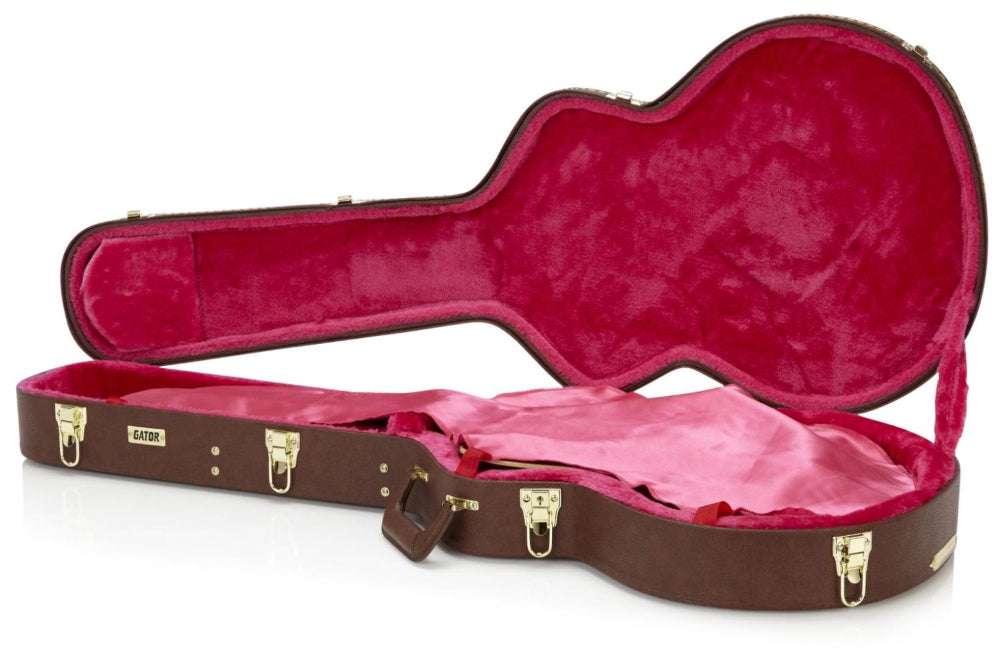 GATOR　ギターハードケース　ピンク Gator Case GW-335-BROWN Deluxe Wood Semi-Hollow Guitar Case – Twin