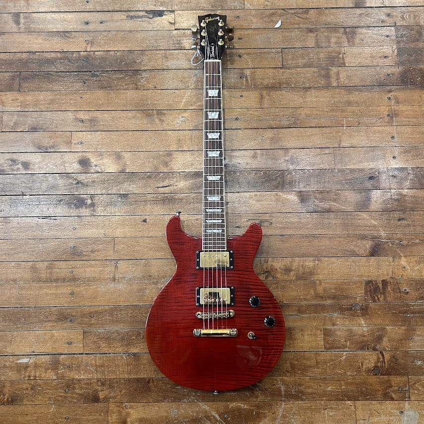 ギター : Gibson Les Paul : 2001 with red case Gibson 2001 Les Paul Standard Double Cutaway Plus Trans Red