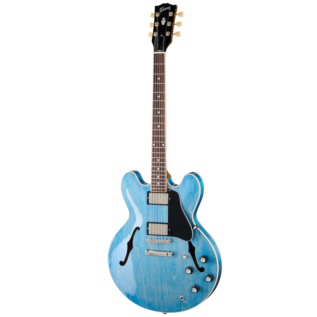 ギター Gibson Custom Shop ES-335 Trans Blue Gibson USA ES-335 Custom Color Series Ocean Blue Electric Guitar