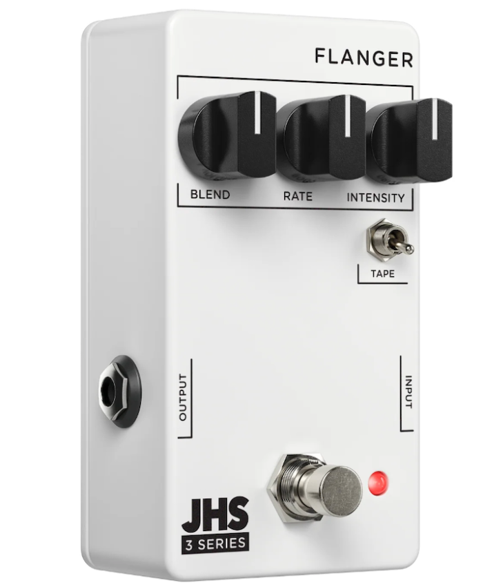 Guitar effects pedal with JHS branding on a white background, JHS Pedals 3 Series Flanger Effect Pedal at Twin Town Guitars in Minneapolis Minnesota