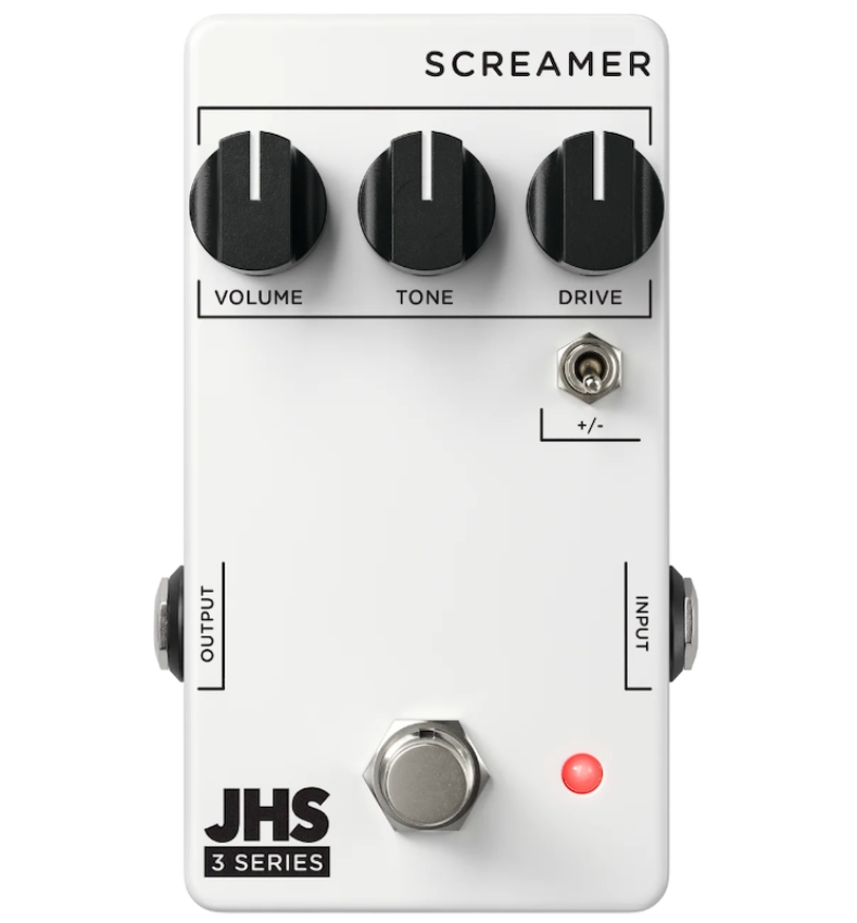 JHS Screamer guitar effects pedal on a white background, JHS Pedals 3 Series Screamer Effect Pedal at Twin Town Guitars in Minneapolis Minnesota