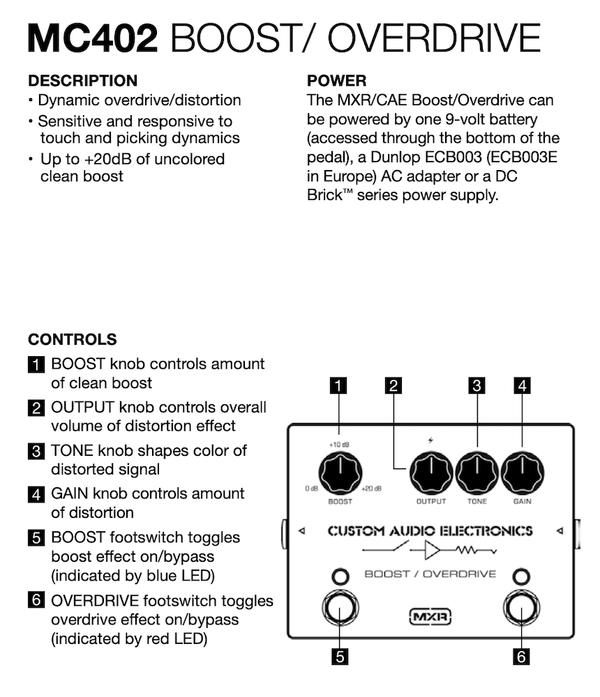 MXR MC402 boost / overdrive 【公式通販】