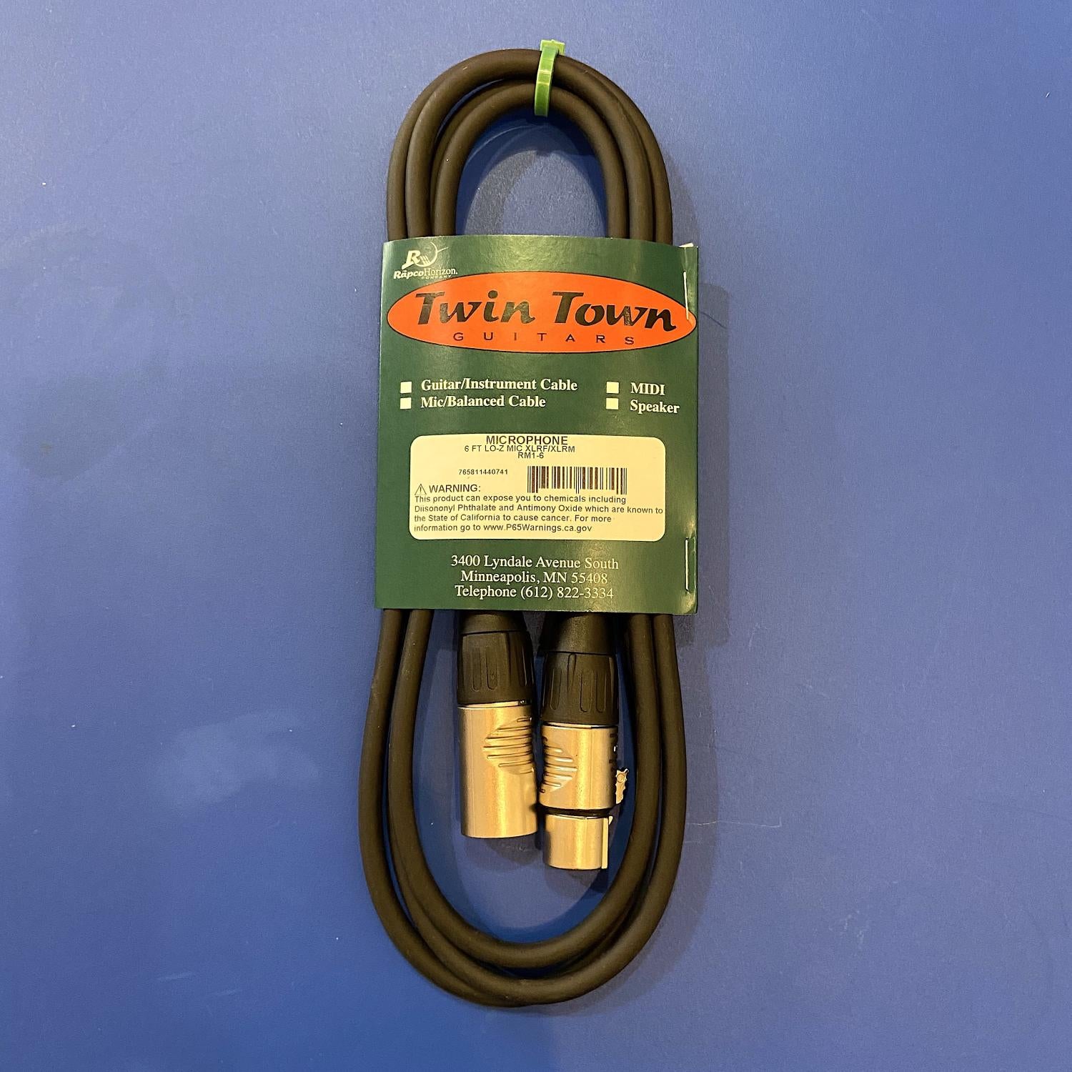 RapcoHorizon RM1-6 6 Foot Lo-Z Microphone Cable XLR - XLR – Twin