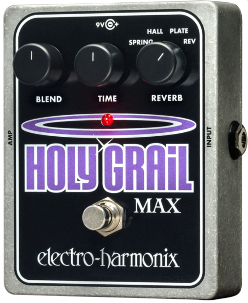 Electro-Harmonix Holy Grail MAX guitar effects pedal on a white background