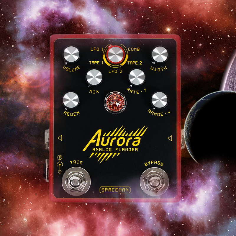 Spaceman Effects Aurora Analog Flanger Effect Pedal Red at Twin Town Guitars in Minneapolis Minnesota