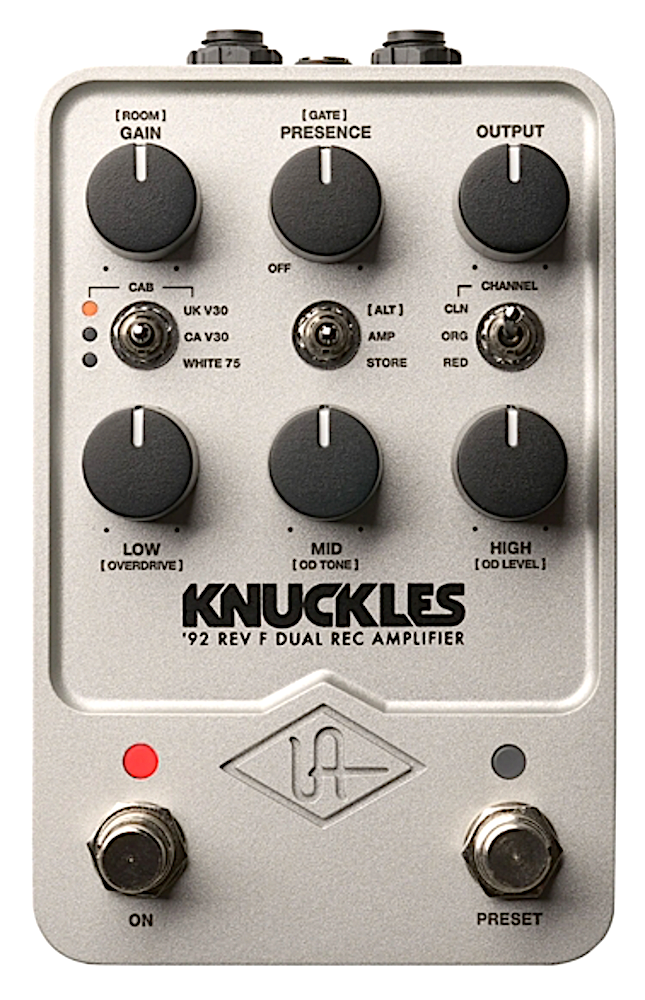 Knuckles '2 Rev F Dual Rec Amplifier with various control knobs on a white background