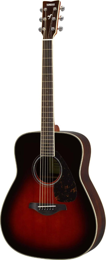 A Yamaha FG830 Dreadnought acoustic guitar with a tobacco sunburst finish, rosewood fingerboard, and a gloss body.