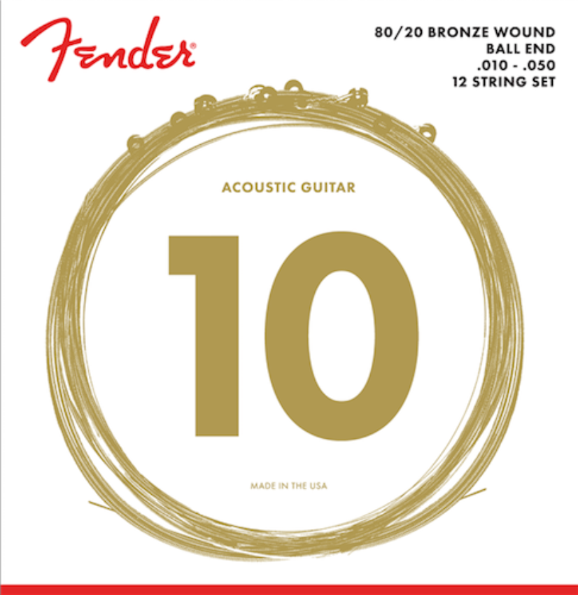 Fender 70-12L 80/20 Bronze Acoustic Guitar 12-String Set .010
