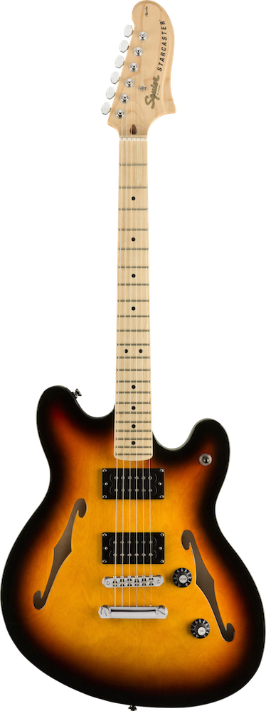 Squier Affinity Series Starcaster 3-Color Burst Electric Guitar with Maple Fingerboard
